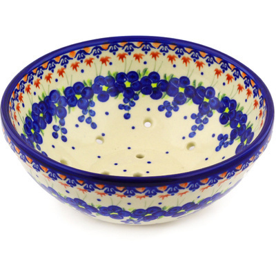 Polish Pottery Colander 9&quot; Passion Poppy