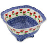 Polish Pottery Colander 9&quot; Wind-blown Poppies
