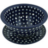 Polish Pottery Colander with Plate 8&quot; Blue Eyes
