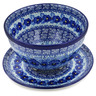 Polish Pottery Colander with Plate 8&quot; Deep Winter UNIKAT