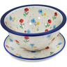 Polish Pottery Colander with Plate 8&quot; Spring Is Coming