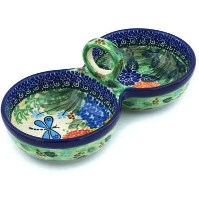 Polish Pottery Condiment Dish 10&quot; Garden Delight UNIKAT