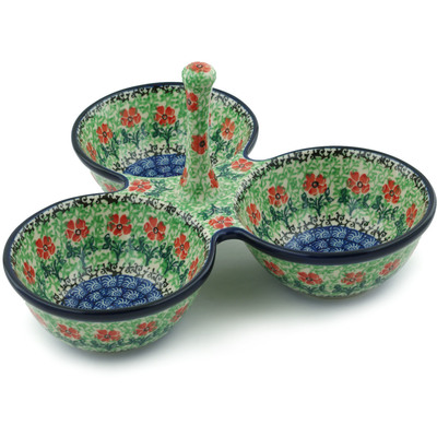 Polish Pottery Condiment Dish 10&quot; Maraschino