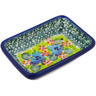 Polish Pottery Condiment Dish 4&quot; Pretty Pansies UNIKAT