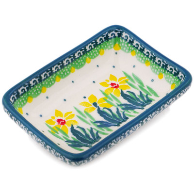 Polish Pottery Condiment Dish 4&quot; Summer Meadow