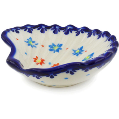 Polish Pottery Condiment Dish 4" Sunflower Dance