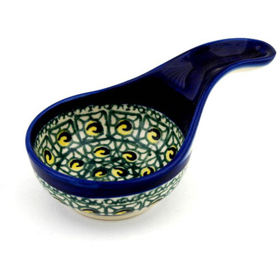 Polish Pottery Condiment Dish 5&quot; Avocado