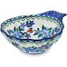 Polish Pottery Condiment Dish 5&quot; Azure Blooms