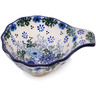 Polish Pottery Condiment Dish 5&quot; Soft Starry Flowers UNIKAT