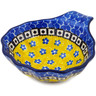 Polish Pottery Condiment Dish 5&quot; Sunburst Daisies