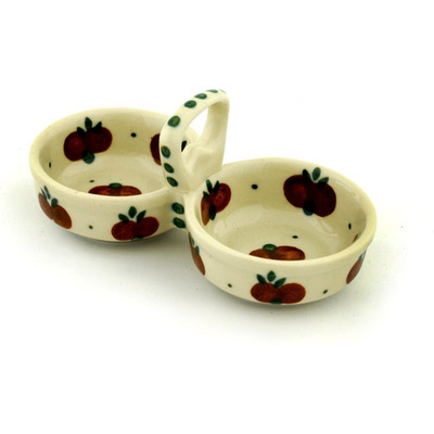 Polish Pottery Condiment Dish 5" Wild Cherry