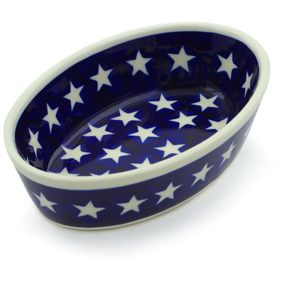 Polish Pottery Condiment Dish 6&quot; America The Beautiful