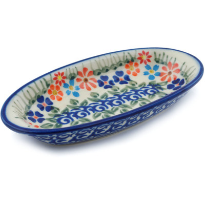 Polish Pottery Condiment Dish 6&quot; Blissful Daisy