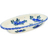 Polish Pottery Condiment Dish 6&quot; Blue Berry Special UNIKAT