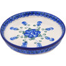 Polish Pottery Condiment Dish 6&quot; Blue Poppies
