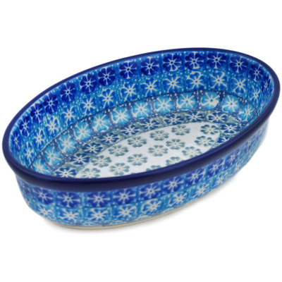 Polish Pottery Condiment Dish 6&quot; Blue-tiful Day UNIKAT