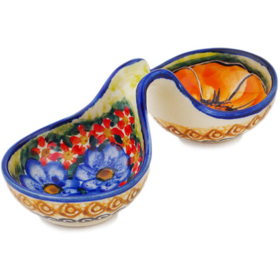 Polish Pottery Condiment Dish 6&quot; Bright Beauty UNIKAT