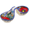 Polish Pottery Condiment Dish 6&quot; Butterfly Paradise UNIKAT