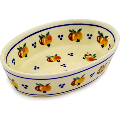 Polish Pottery Condiment Dish 6&quot; Country Apple