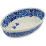 Polish Pottery Condiment Dish 6&quot; Delicate Blue UNIKAT