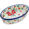 Polish Pottery Condiment Dish 6&quot; Festive Mistletoe UNIKAT