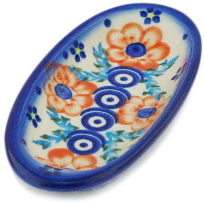 Polish Pottery Condiment Dish 6&quot; Flower Star