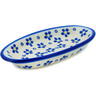 Polish Pottery Condiment Dish 6&quot; Forget Me Not Swirls