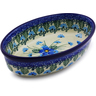 Polish Pottery Condiment Dish 6&quot; Forget Me Not UNIKAT