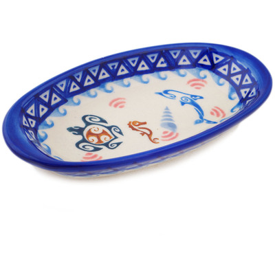Polish Pottery Condiment Dish 6&quot; Hawaiian Sea Turtle - Honu