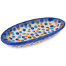 Polish Pottery Condiment Dish 6&quot; Polka Dot Frenzy