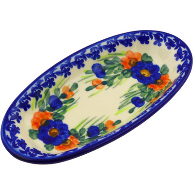 Polish Pottery Condiment Dish 6&quot; Poppy Trio UNIKAT