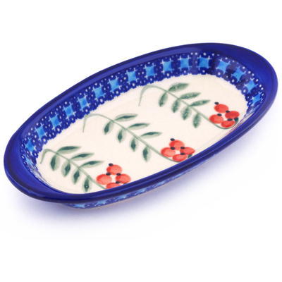 Polish Pottery Condiment Dish 6&quot; Red Berries