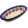 Polish Pottery Condiment Dish 6&quot; Red Sunflower