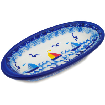 Polish Pottery Condiment Dish 6&quot; Sailing Through Your Dreams