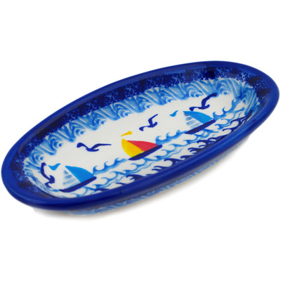 Polish Pottery Condiment Dish 6&quot; Sailing Through Your Dreams