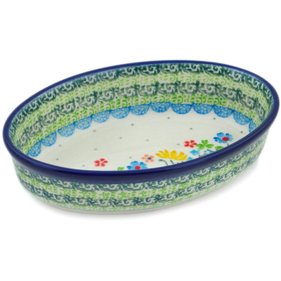 Polish Pottery Condiment Dish 6&quot; Spring Sights UNIKAT