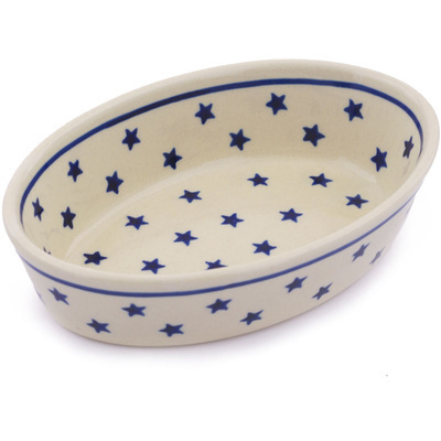 Polish Pottery Condiment Dish 6&quot; Star Dazed