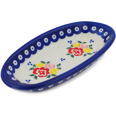 Polish Pottery Condiment Dish 6&quot; Sunny Side Blooms