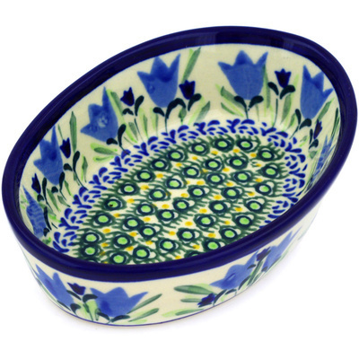 Polish Pottery Condiment Dish 6&quot; Tulip Fields UNIKAT