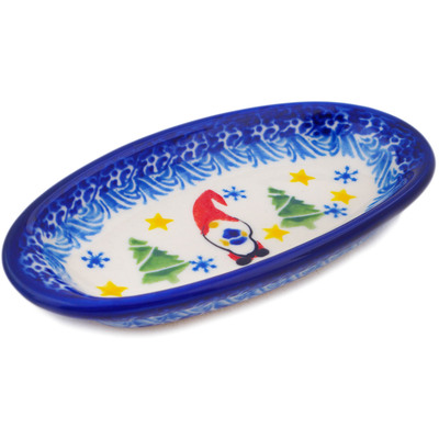 Polish Pottery Condiment Dish 6&quot; Twinkle Twinkle Little Gnome