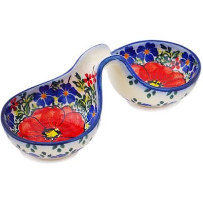 Polish Pottery Condiment Dish 6&quot; UNIKAT