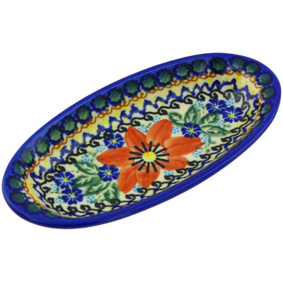 Polish Pottery Condiment Dish 6&quot; UNIKAT