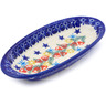 Polish Pottery Condiment Dish 6&quot; Wreath Of Bells