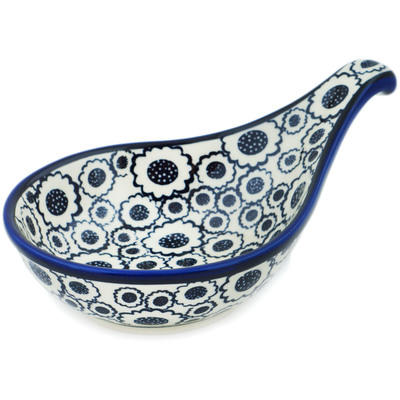 Polish Pottery Condiment Dish 7&quot; Blooming Night
