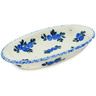 Polish Pottery Condiment Dish 7&quot; Blue Berry Special UNIKAT