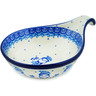 Polish Pottery Condiment Dish 7&quot; Blue Gnome