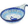 Polish Pottery Condiment Dish 7&quot; Blue Herring Waters