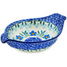 Polish Pottery Condiment Dish 7&quot; Blue Joy
