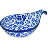 Polish Pottery Condiment Dish 7&quot; Blue Pips