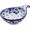 Polish Pottery Condiment Dish 7&quot; Blue Spring